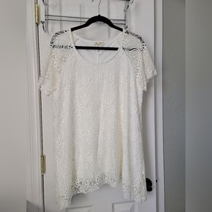 Lace & Sequin White Blouse